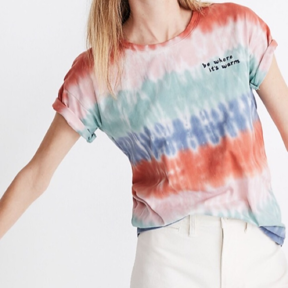 Madewell x Warm Tie Dye Tee “Be Where It’s Warm” Size XXS